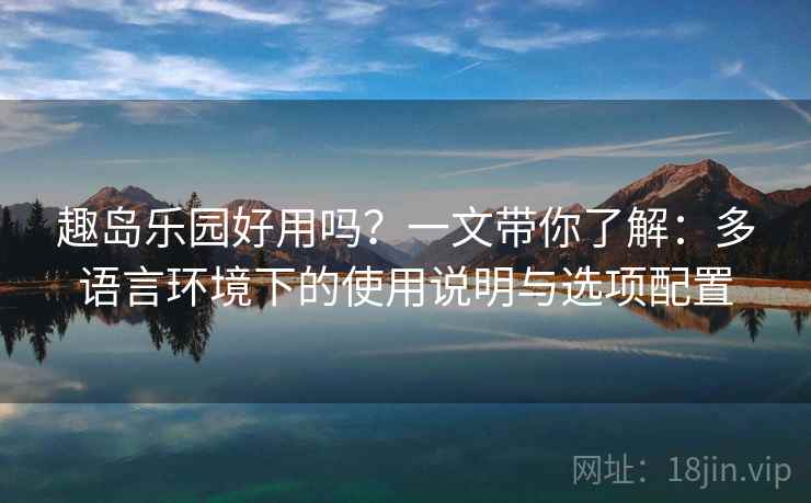 趣岛乐园好用吗？一文带你了解：多语言环境下的使用说明与选项配置