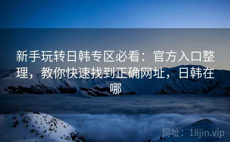 新手玩转日韩专区必看：官方入口整理，教你快速找到正确网址，日韩在哪